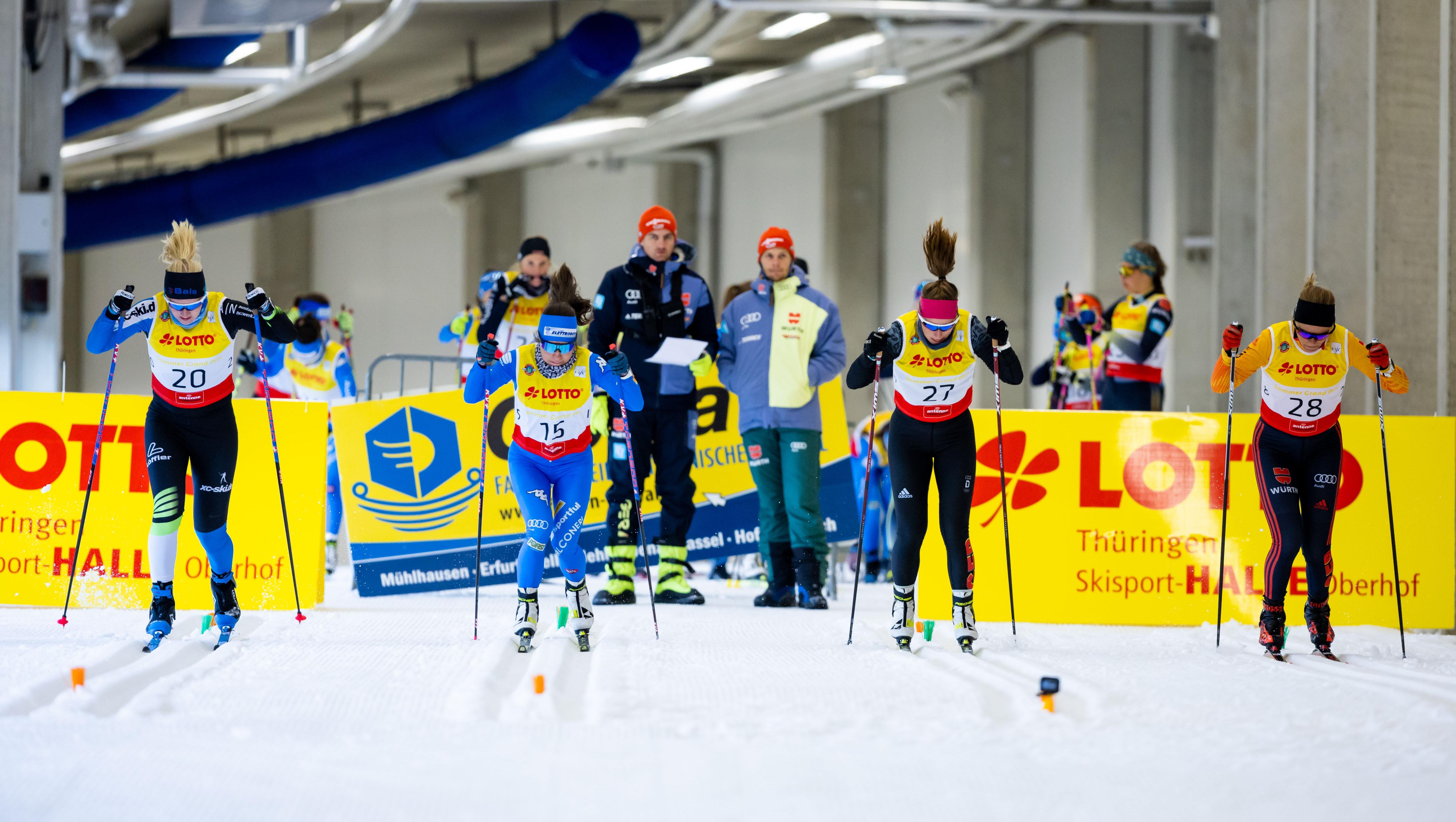 Power trifft Eleganz: Die Sprint-Wettkämpfe in der LOTTO Thüringen Skisport-HALLE sorgen einmal mehr für packenden Wintersport. Foto: Christian Heilwagen