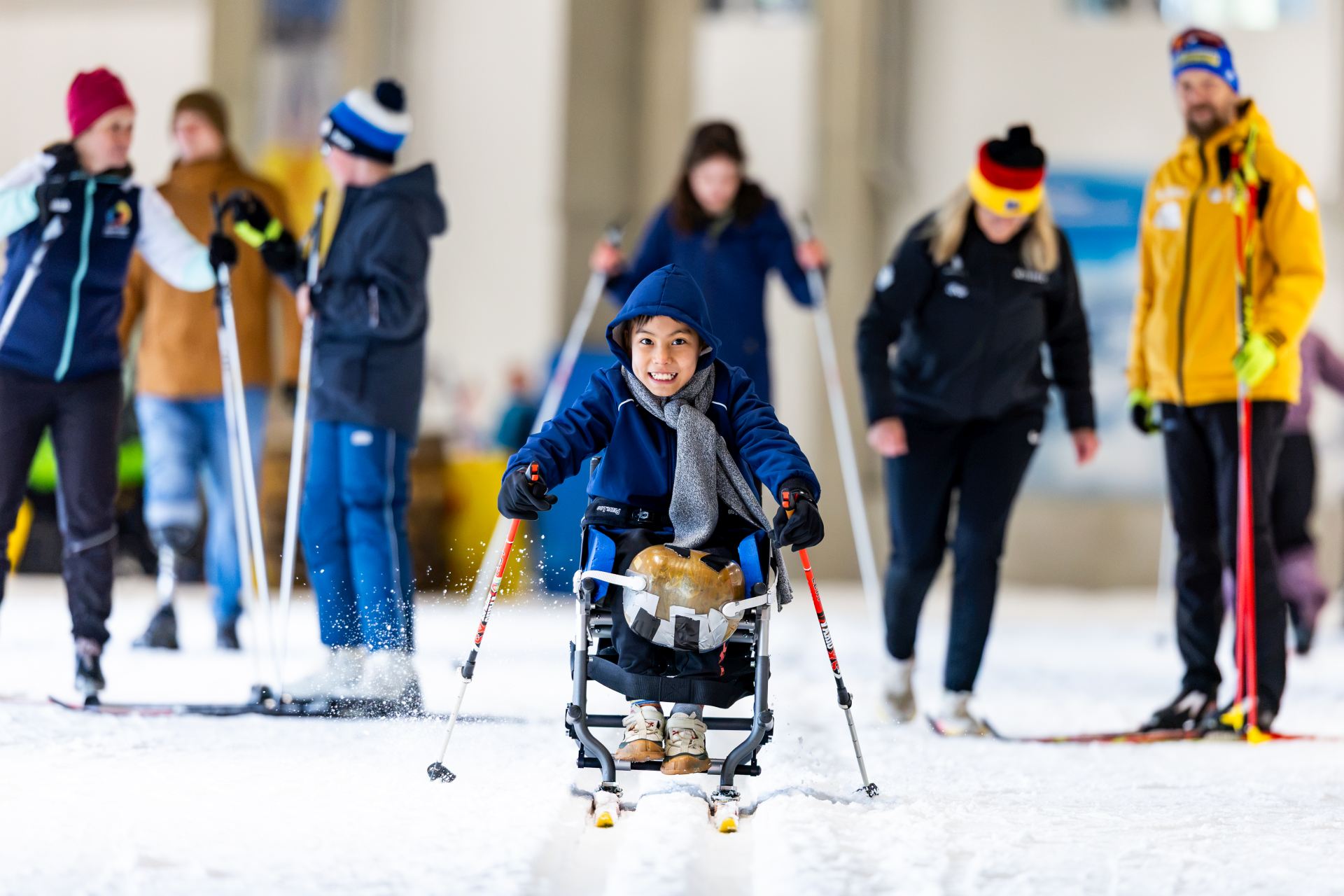 Spaß an der Bewegung: Beim Parasport-TalentTag standen in Oberhof gleich in mehreren Disziplinen Sport, Spaß und Gemeinschaft im Fokus. Foto: Christian Heilwagen